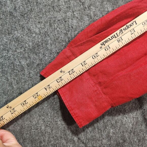 Lauren Ralph Lauren Women's 100% Linen Button Up Shirt Size 1X Red Tab Sleeved - Picture 8 of 9